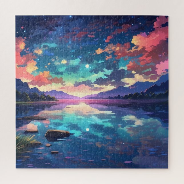 Puzzle Belle Sunset Lake Tranquillité (Vertical)