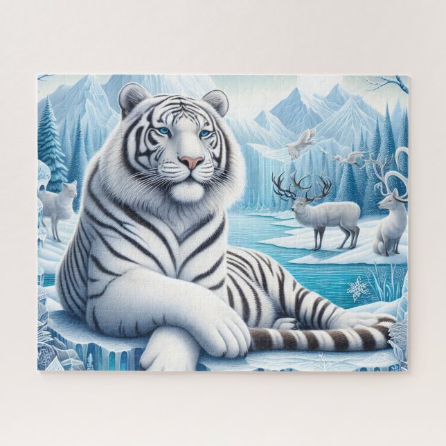 Puzzle Belle Tigre Blanche de Neige (Horizontal)