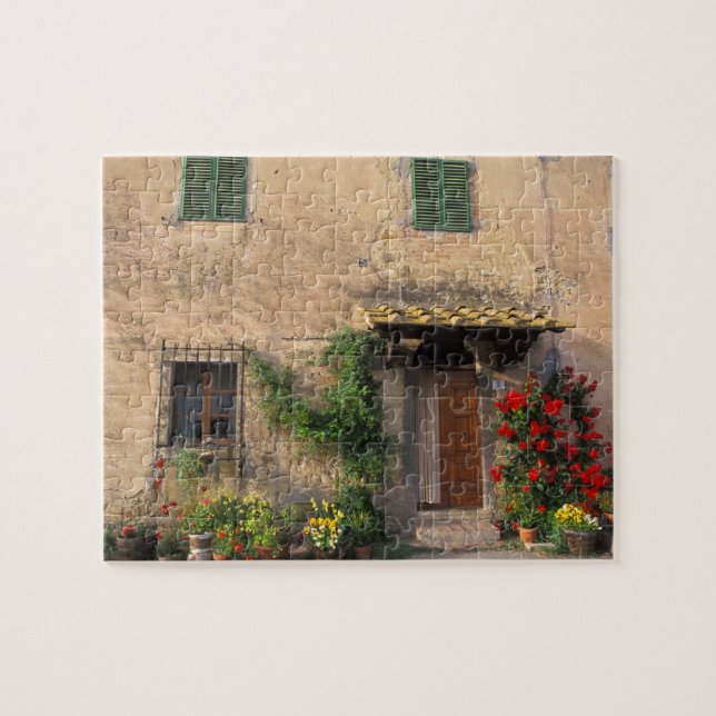 Puzzle Belle vieille maison avec des fleurs à San Gimigna (Horizontal)