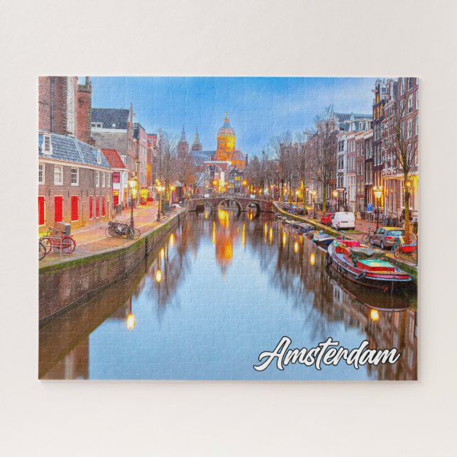 Puzzle Belle Ville Iconique D'Amsterdam, Pays-Bas (Horizontal)