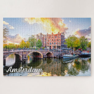 Puzzle Belle Ville Iconique D'Amsterdam, Pays-Bas
