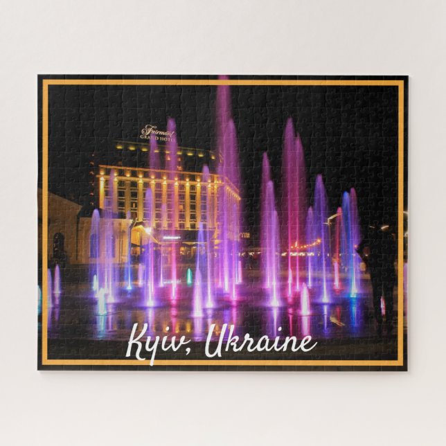 Puzzle Belle vue nocturne Kiev Ukraine (Horizontal)