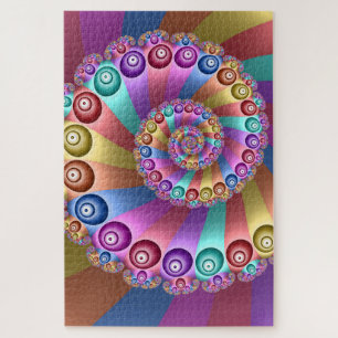 Puzzle Belles couleurs arc-en-ciel Art fractal Abstrait