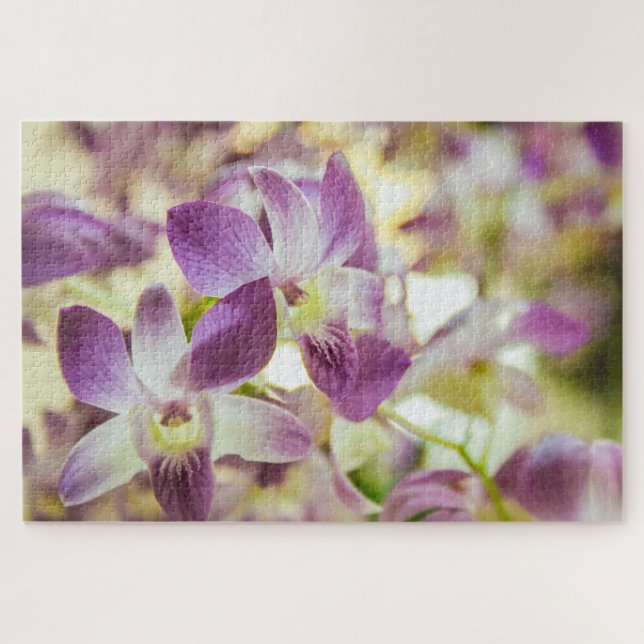 Puzzle Belles fleurs blanches et violettes (Horizontal)