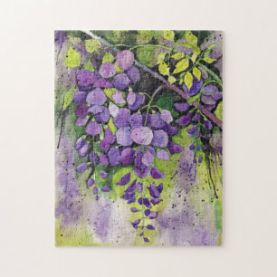 Puzzle Belles Fleurs De Wisteria En Aquarelle