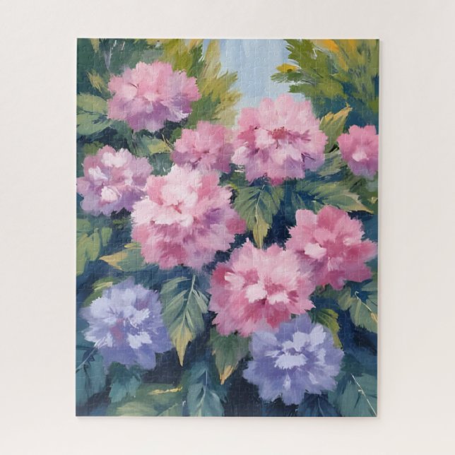 Puzzle Belles Fleurs d'Hortensia | Aquarelle Florale (Vertical)
