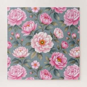 Puzzle Belles fleurs roses en fleurs
