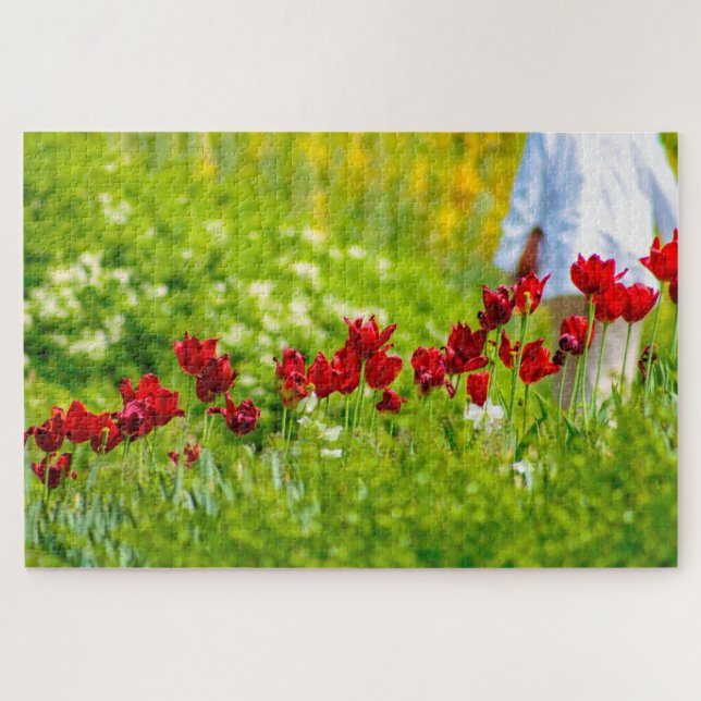 Puzzle Belles fleurs rouges, Pays-Bas (Horizontal)