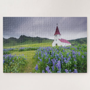 Puzzle Belles fleurs Vielle église Vic Travel Islande