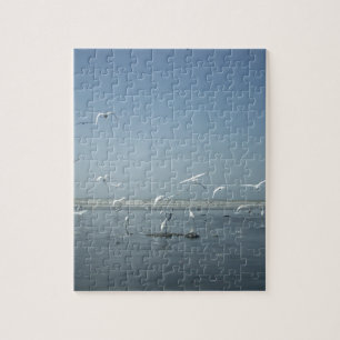 Puzzle Belles grues volant au-dessus de l'eau Ballet de l