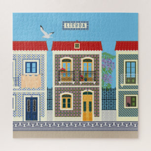 Puzzle Belles maisons portugaises avec tuiles ou azulejos