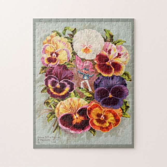 Puzzle Belles PANSIES de semis florales victoriennes (Vertical)