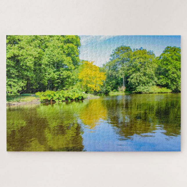 Puzzle Belles réflexions d'arbres sur l'eau, Pays-Bas (Horizontal)