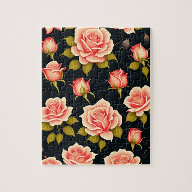 Puzzle Belles roses roses florales (Vertical)