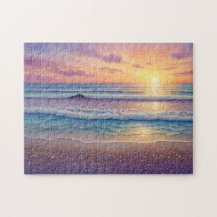 Puzzle Belles vagues de plage et art de rivage