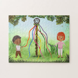 Puzzle Beltane Kids Game Maypole Dance