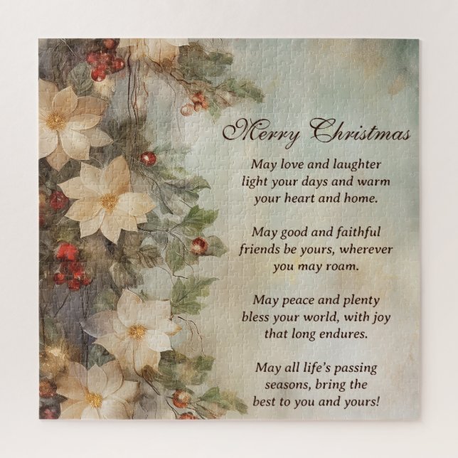 Puzzle Bénédiction irlandaise de Noël | Jolies fleurs d'h (Vertical)