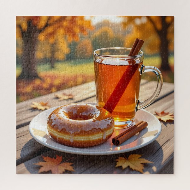 Puzzle Bénédictions d'Automne | Cidre et Donut (Vertical)