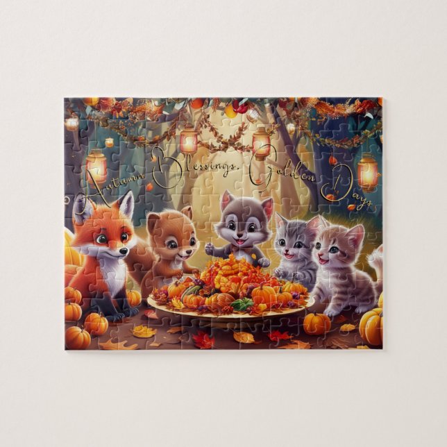Puzzle Bénédictions d'automne, Jours dorés de Thanksgivin (Horizontal)