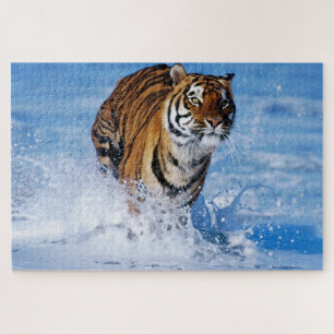 Puzzle Bengale Tigre runnIng dans le beau bleu océan