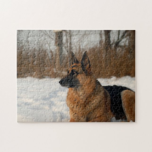 Puzzle Berger allemand dans la neige (Horizontal)