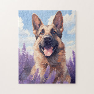 Puzzle Berger allemand dans le champ Lavender