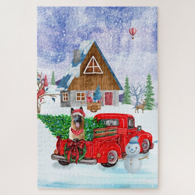 Puzzle Berger Allemand En Livraison De Noël Camion Neige (Vertical)