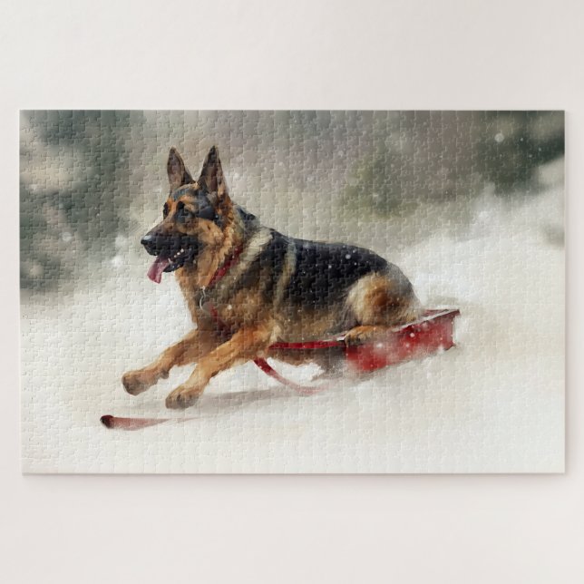 Puzzle Berger allemand Noël neige hiver (Horizontal)
