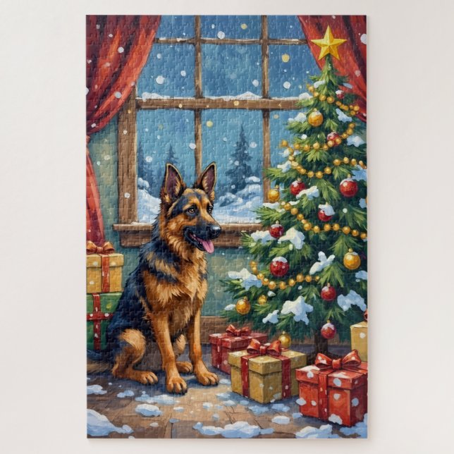 Puzzle Berger Allemand Noël Sous l'Arbre (Vertical)