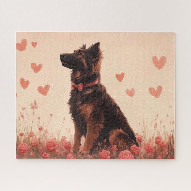 Puzzle Berger anatolien avec Rose - Saint-Valentin (Horizontal)