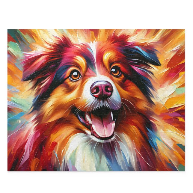 Puzzle Berger Australien : Aussie tricolore rouge (Australian Shepherd Puzzle: Red Tri-Color Aussie Jigsaw)