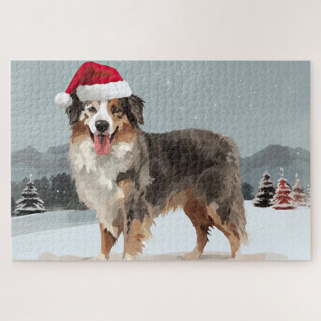 Puzzle Berger Australien dans la neige de Noël  (Horizontal)
