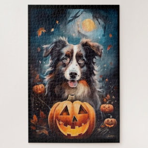 Puzzle Berger Australien d'Halloween avec citrouilles Épo