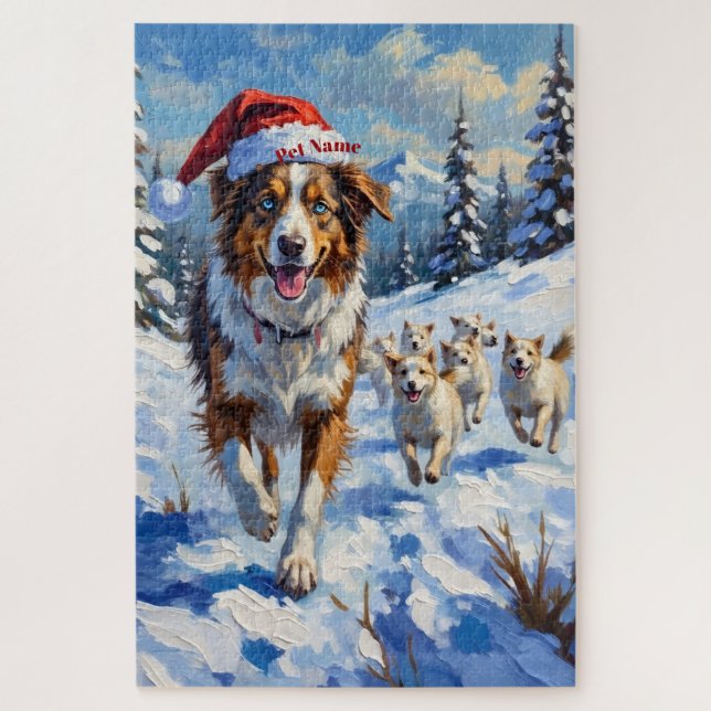 Puzzle Berger Australien menant des boules de neige avec  (Vertical)