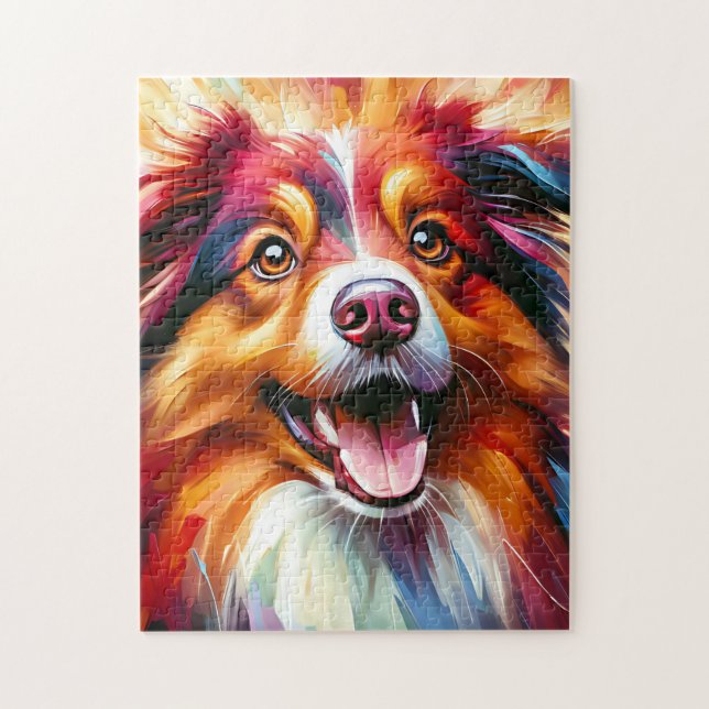 Puzzle Berger Australien Rouge Tri-Color Chien Acrylique (Vertical)