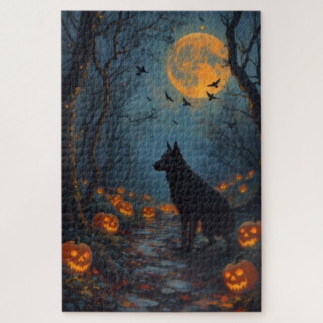 Puzzle Berger belge Art Halloween forêt gothique (Vertical)