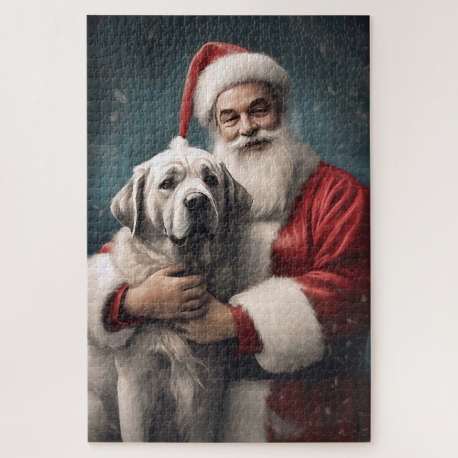 Puzzle Berger d'Anatolie avec le Père Noël de Noël (Vertical)