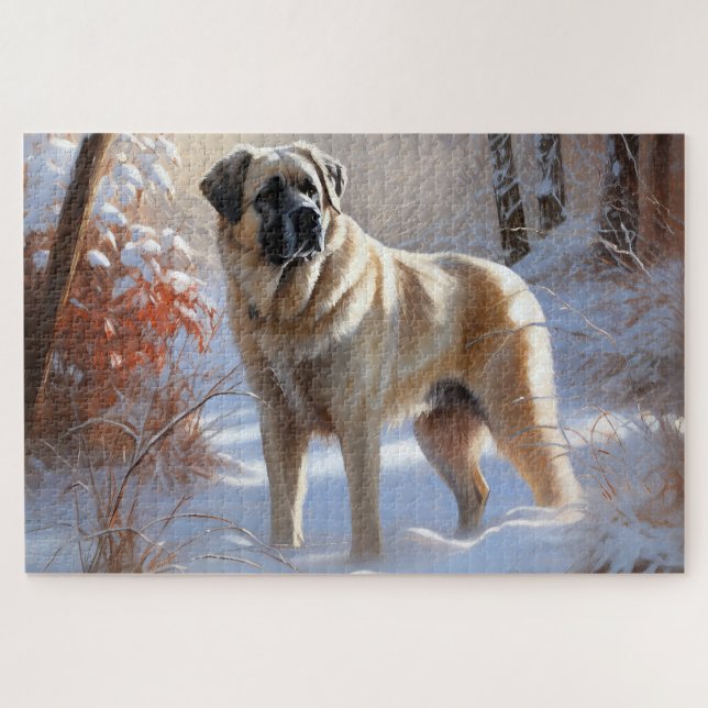 Puzzle Berger d'Anatolie Qu'il neige Noël (Horizontal)