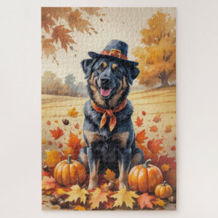 Puzzle Berger Malinois Belge Dans L'art de Thanksgiving a