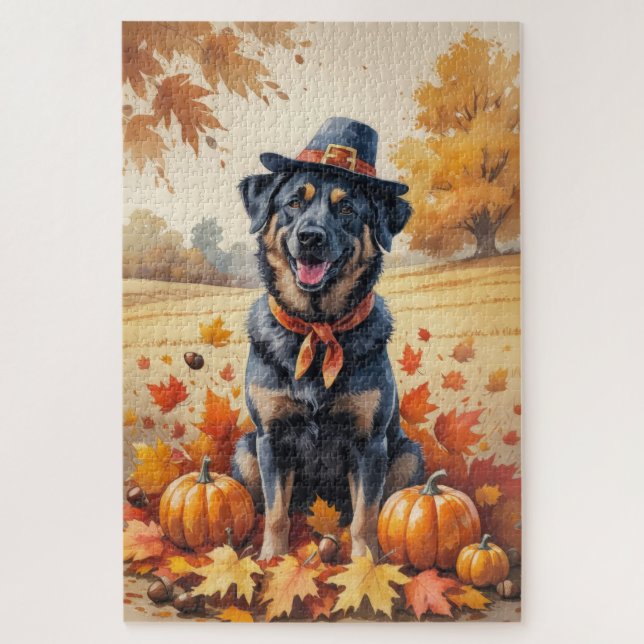 Puzzle Berger Malinois Belge Dans L'art de Thanksgiving a (Vertical)