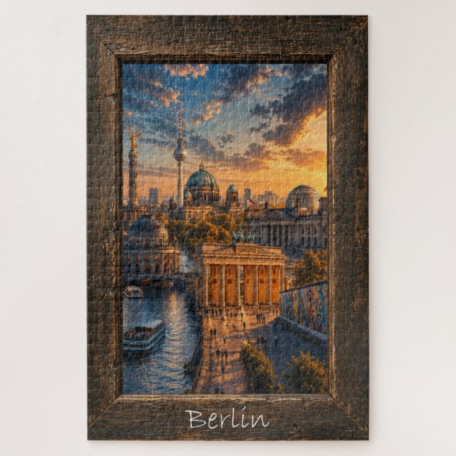 Puzzle Berlin Allemagne Monuments et Skyline Coucher de s (Vertical)