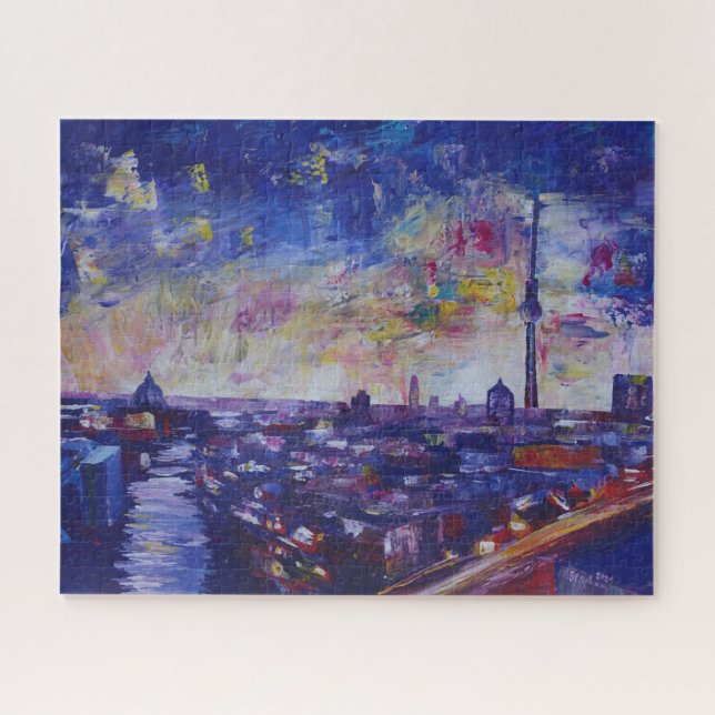 Puzzle Berlin Impressionnante Skyline la nuit (Horizontal)