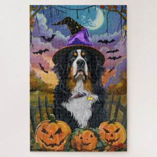 Puzzle Bernard suisse effrayant pour Halloween Sorcière C