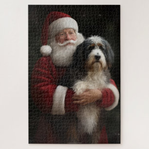 Puzzle Bernedoodle avec Noël Festif du Père Noël