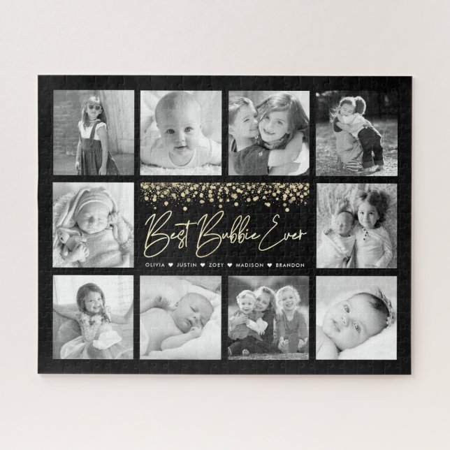 Puzzle Best Bubbie Ever 10 Photo Collage Parties scintill (Horizontal)