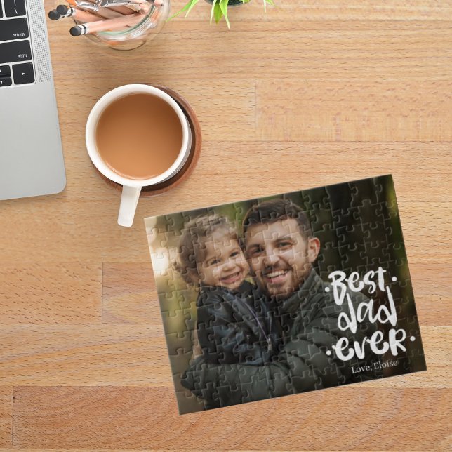 Puzzle Best Dad ever Photo Father's Day Gift Daughter (Créateur téléchargé)