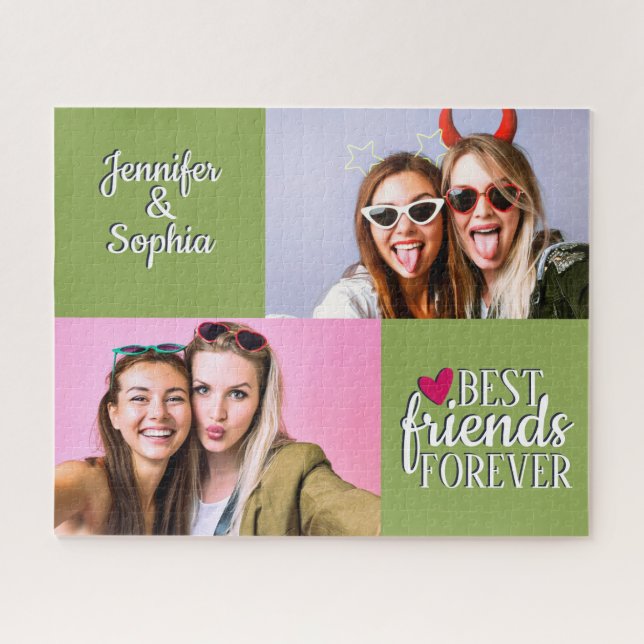 Puzzle Best Friend forever two pictures template modern (Horizontal)