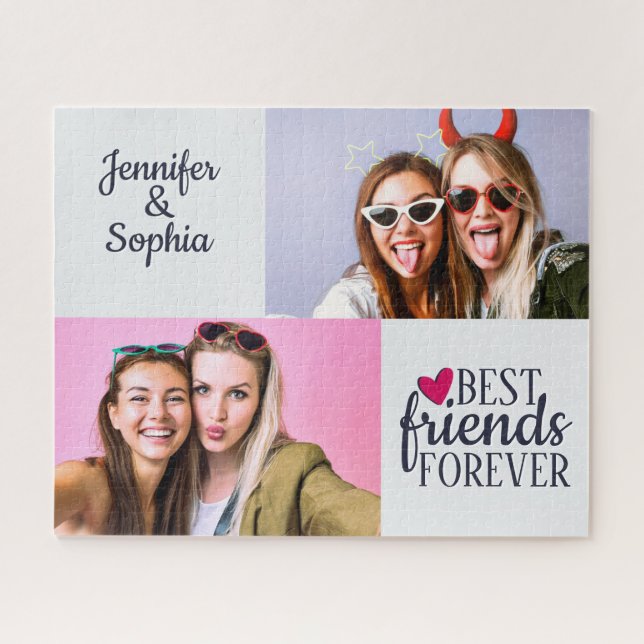 Puzzle Best Friend forever two pictures template modern (Horizontal)