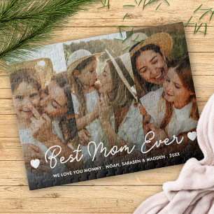 Puzzle Best Mom Ever Family 3 Photo Moines Jour Script