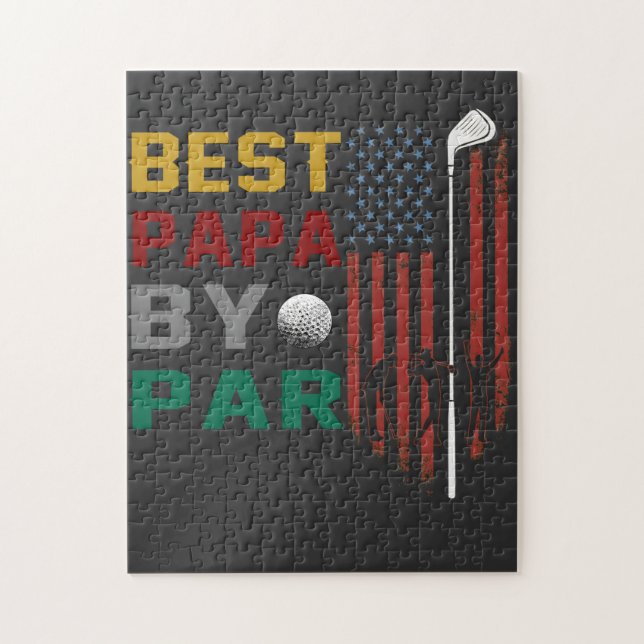 Puzzle best papa by par golf T-Shirt (Vertical)